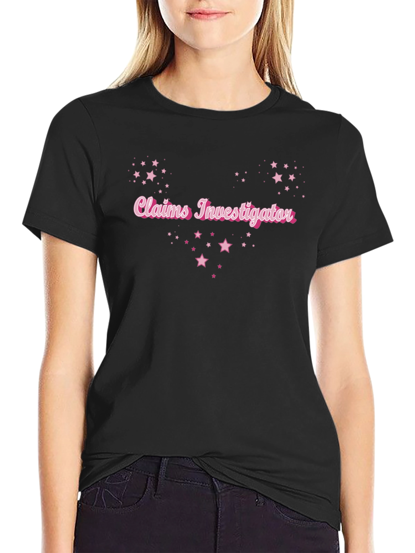 Claims Investigator Starry Tee - Sleek Black Shirt