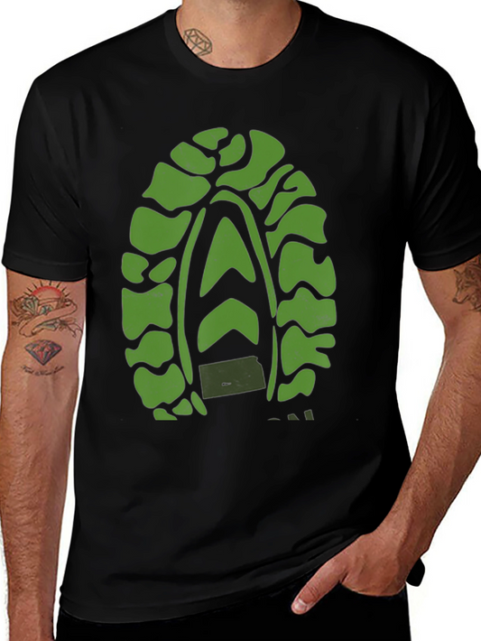 Green Tread Graphic Black T-Shirt