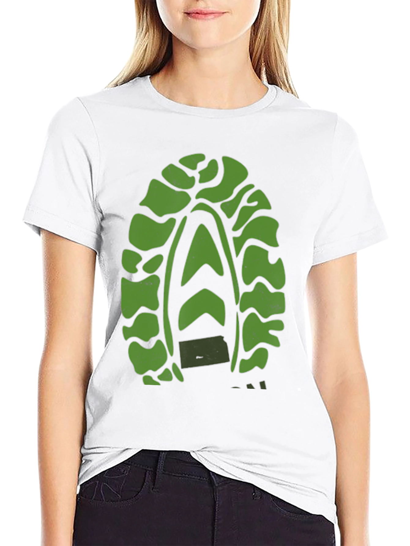 Green Tread Graphic Black T-Shirt