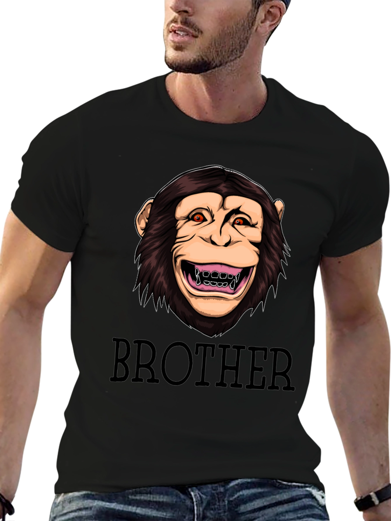 Brother Monkey Graphic Tee - Crew Neck T-Shirt