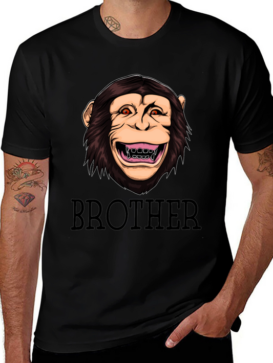 Brother Monkey Graphic Tee - Crew Neck T-Shirt