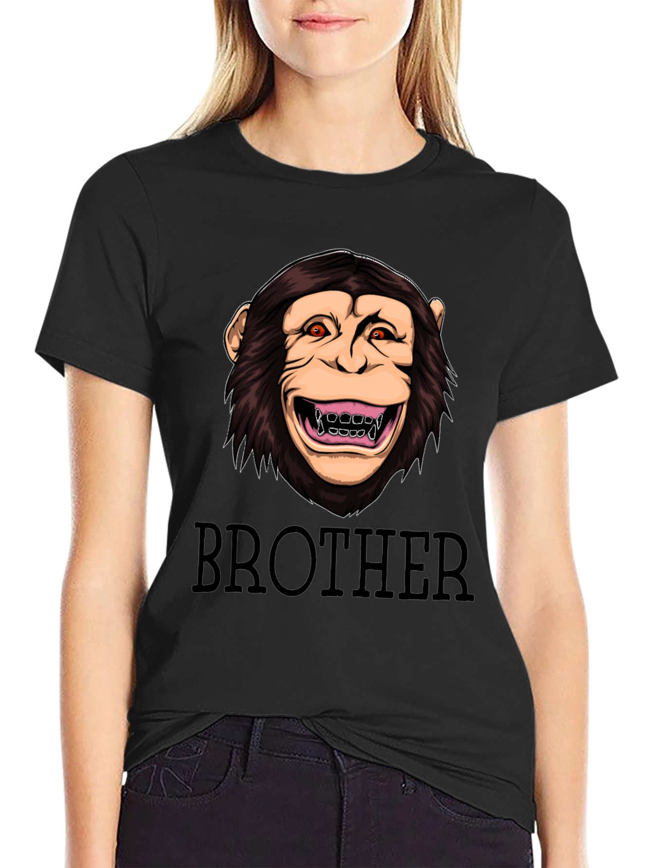 Brother Monkey Graphic Tee - Crew Neck T-Shirt