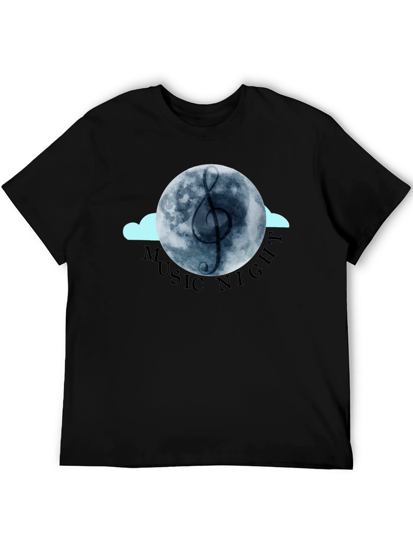 Music Night Graphic Tee - Black Cotton T-Shirt