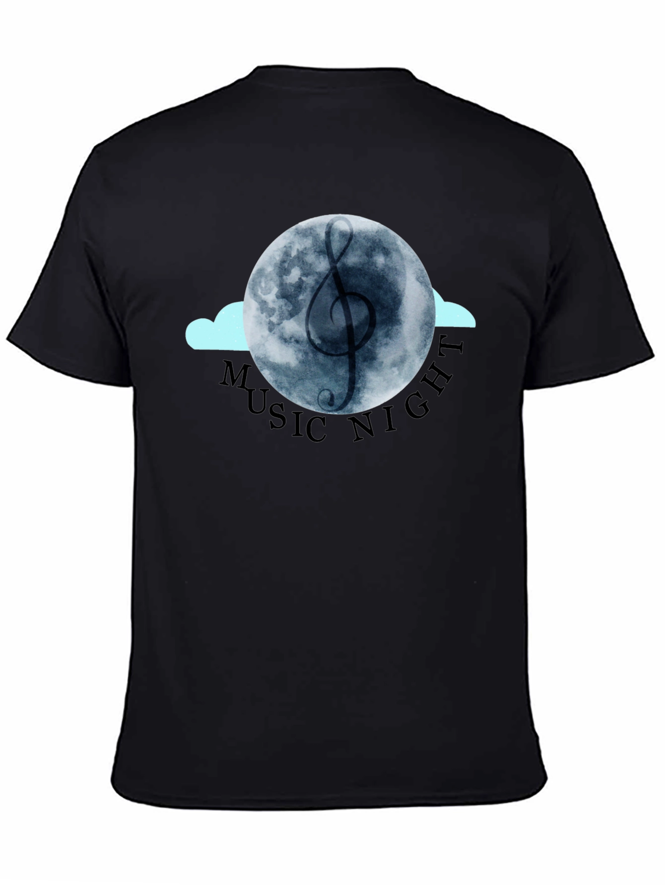 Music Night Graphic Tee - Black Cotton T-Shirt