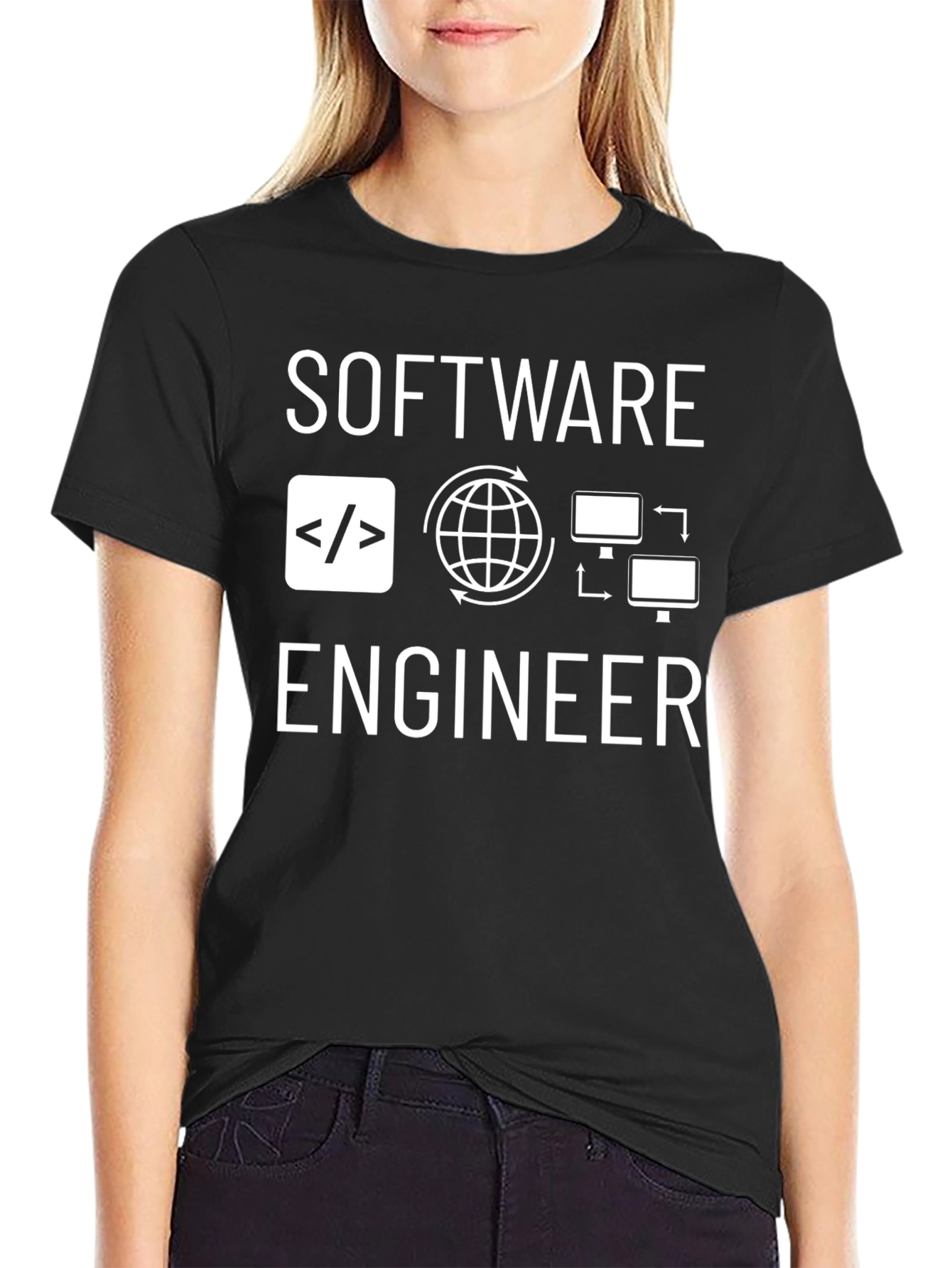 Software Engineer Graphic Tee - Black