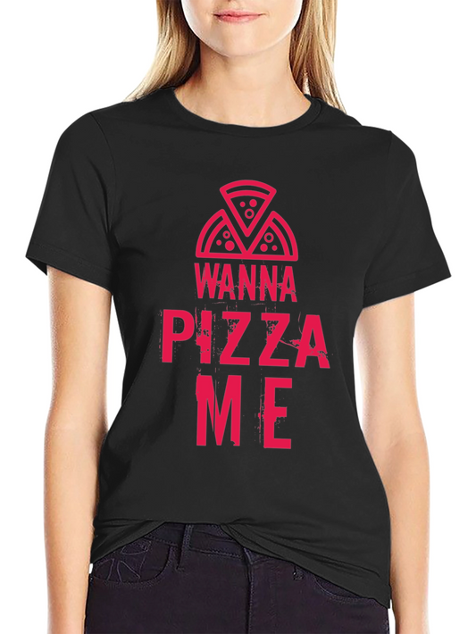 Wanna Pizza Me Black T-Shirt