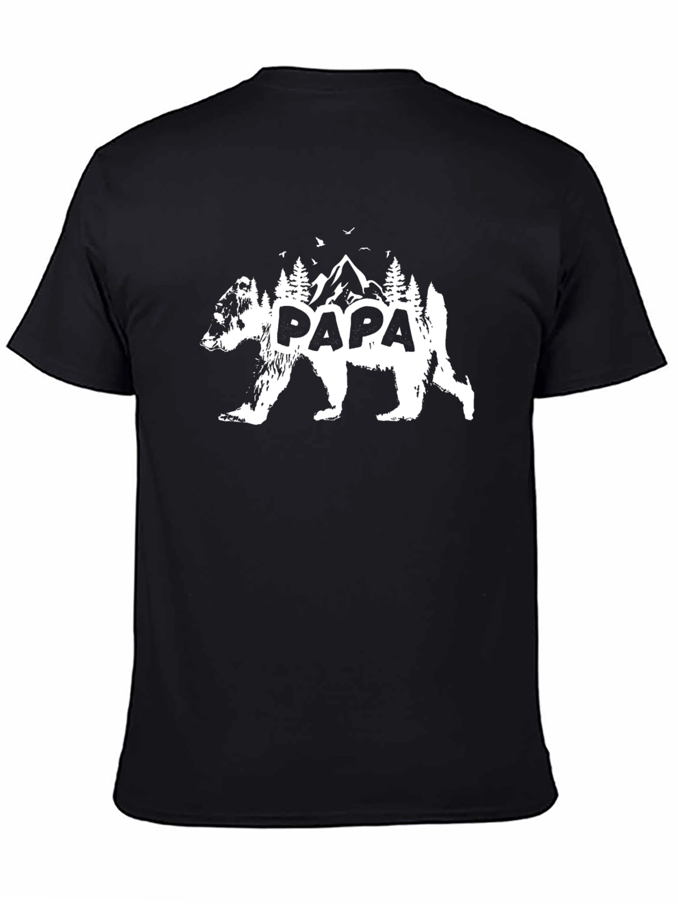 Papa Bear Graphic Tee - Mountain Design Dad T-Shirt