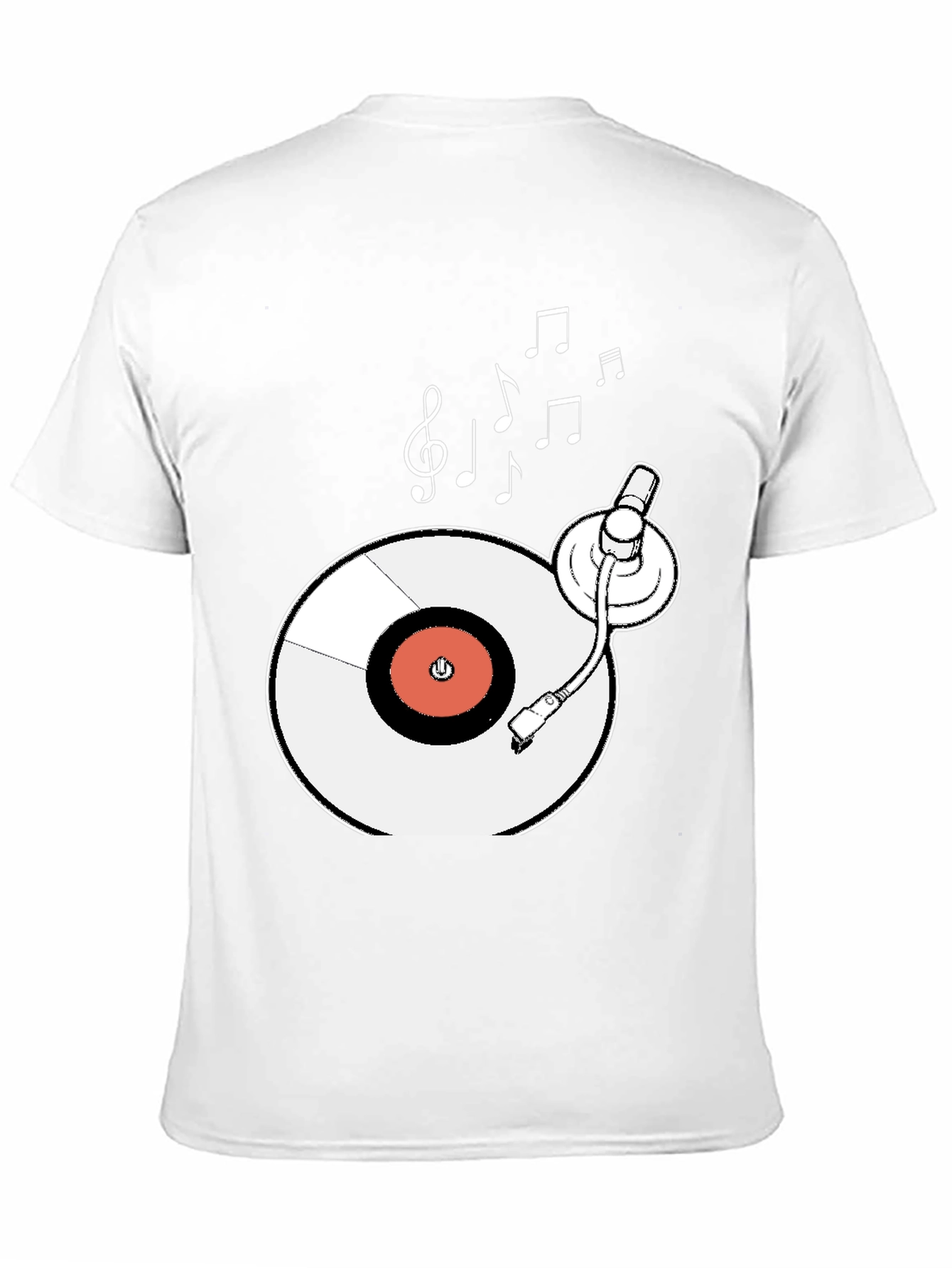 Retro Turntable Music T-Shirt - Black