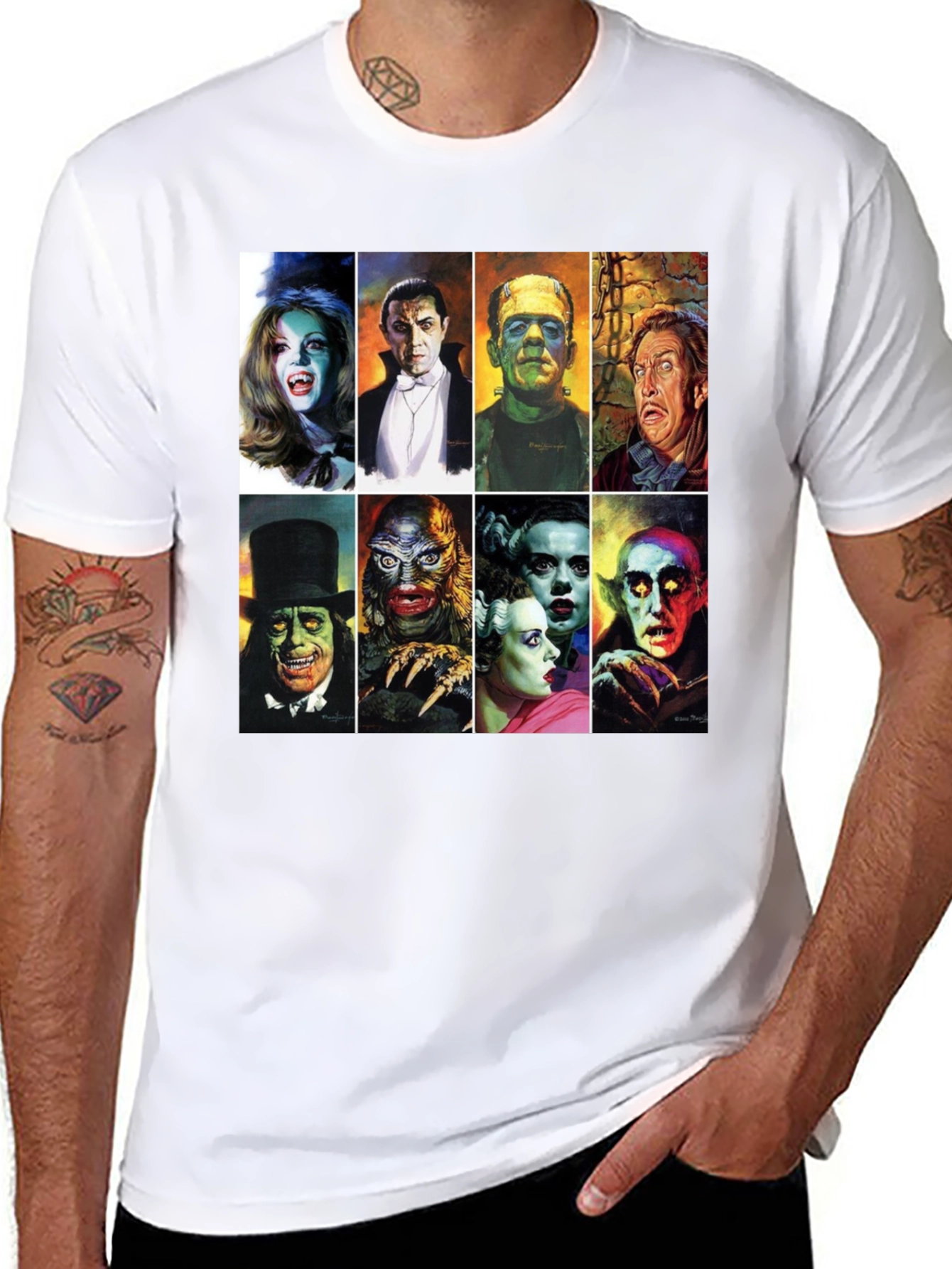 Classic Horror Movie Monsters Graphic Tee