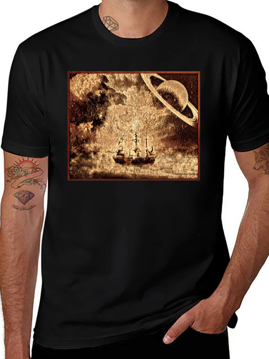 Vintage Space Sailing Ship T-Shirt