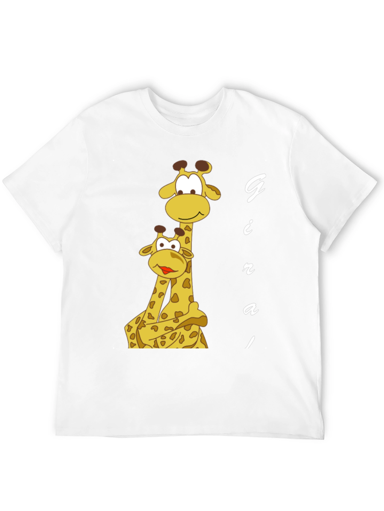 Cute Giraffe T-Shirt - Black Cotton Blend