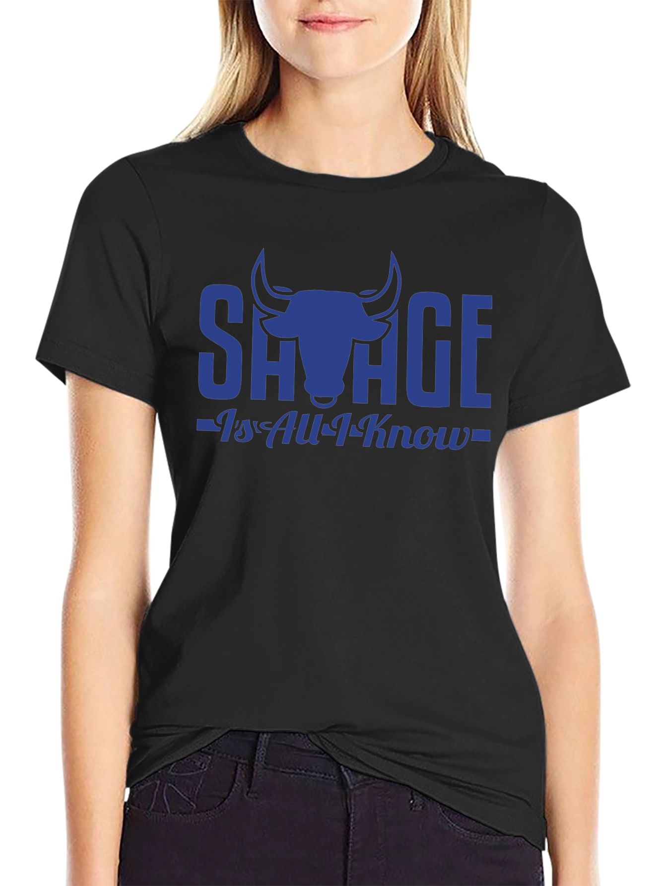 Savage Bull Graphic Print Black T-Shirt