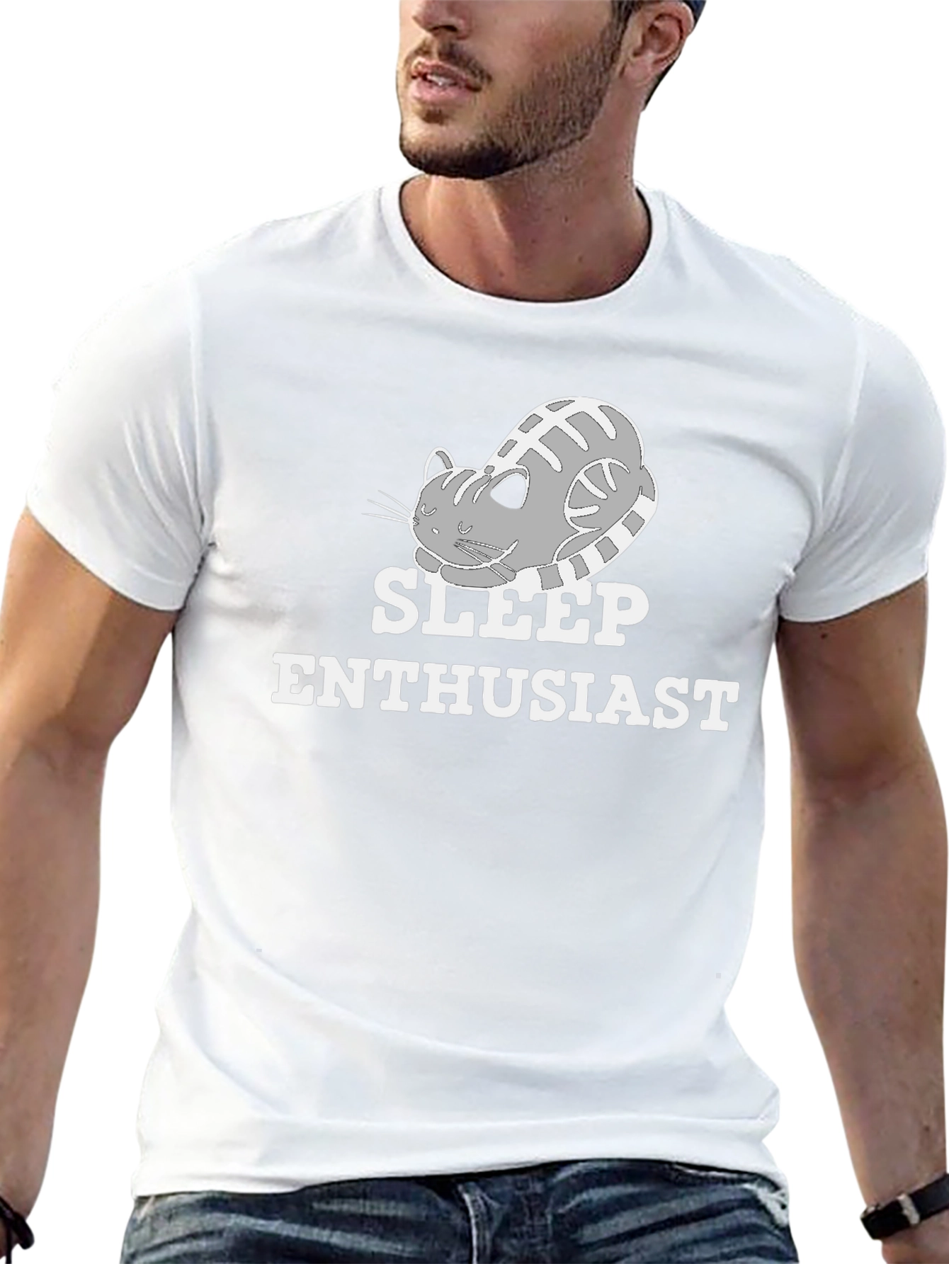 Sleep Enthusiast Cat Graphic T-Shirt