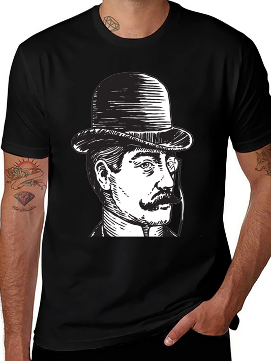 Vintage Gentleman Graphic Tee - Classic Style