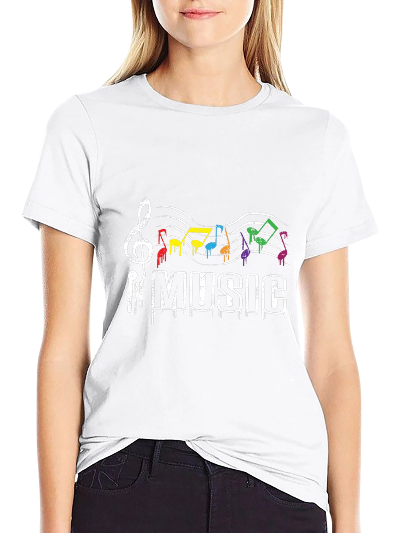 Rainbow Music Notes T-Shirt