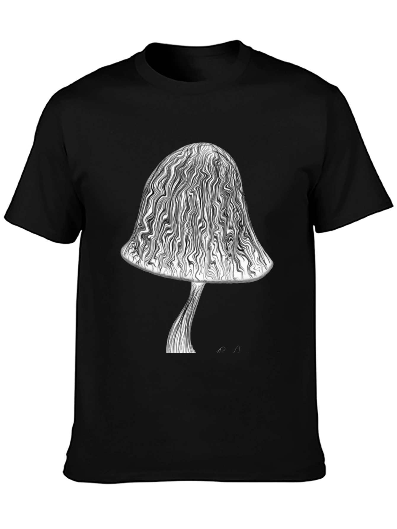 Mushroom Graphic Tee - Unique Swirl Design