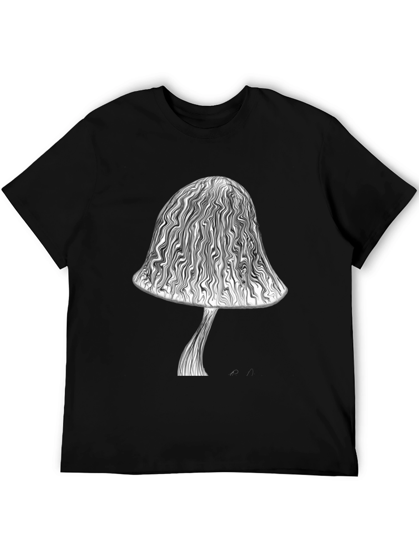 Mushroom Graphic Tee - Unique Swirl Design