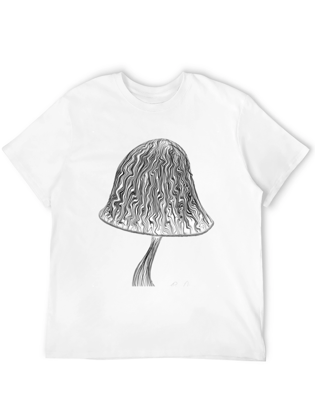 Mushroom Graphic Tee - Unique Swirl Design