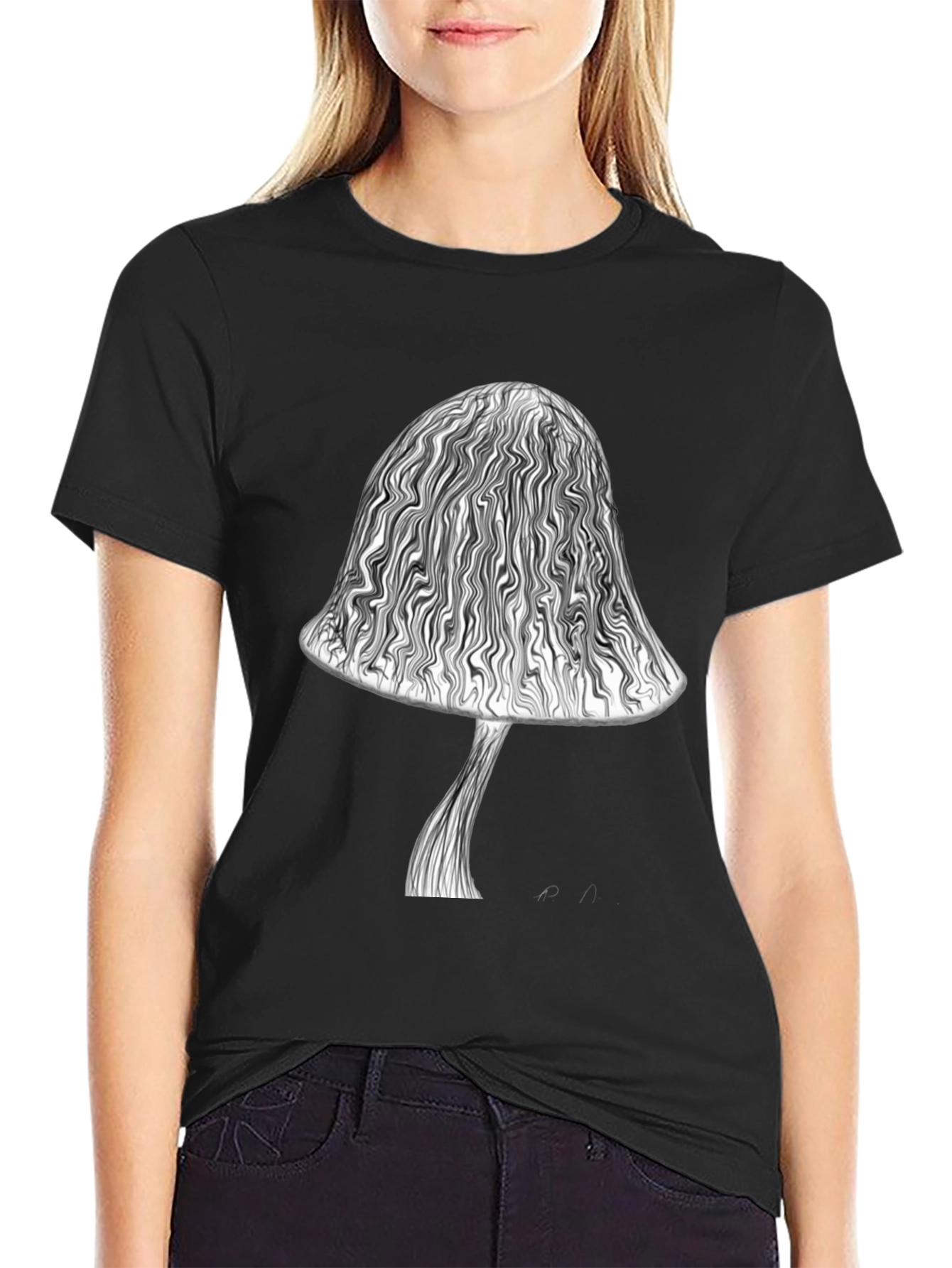 Mushroom Graphic Tee - Unique Swirl Design