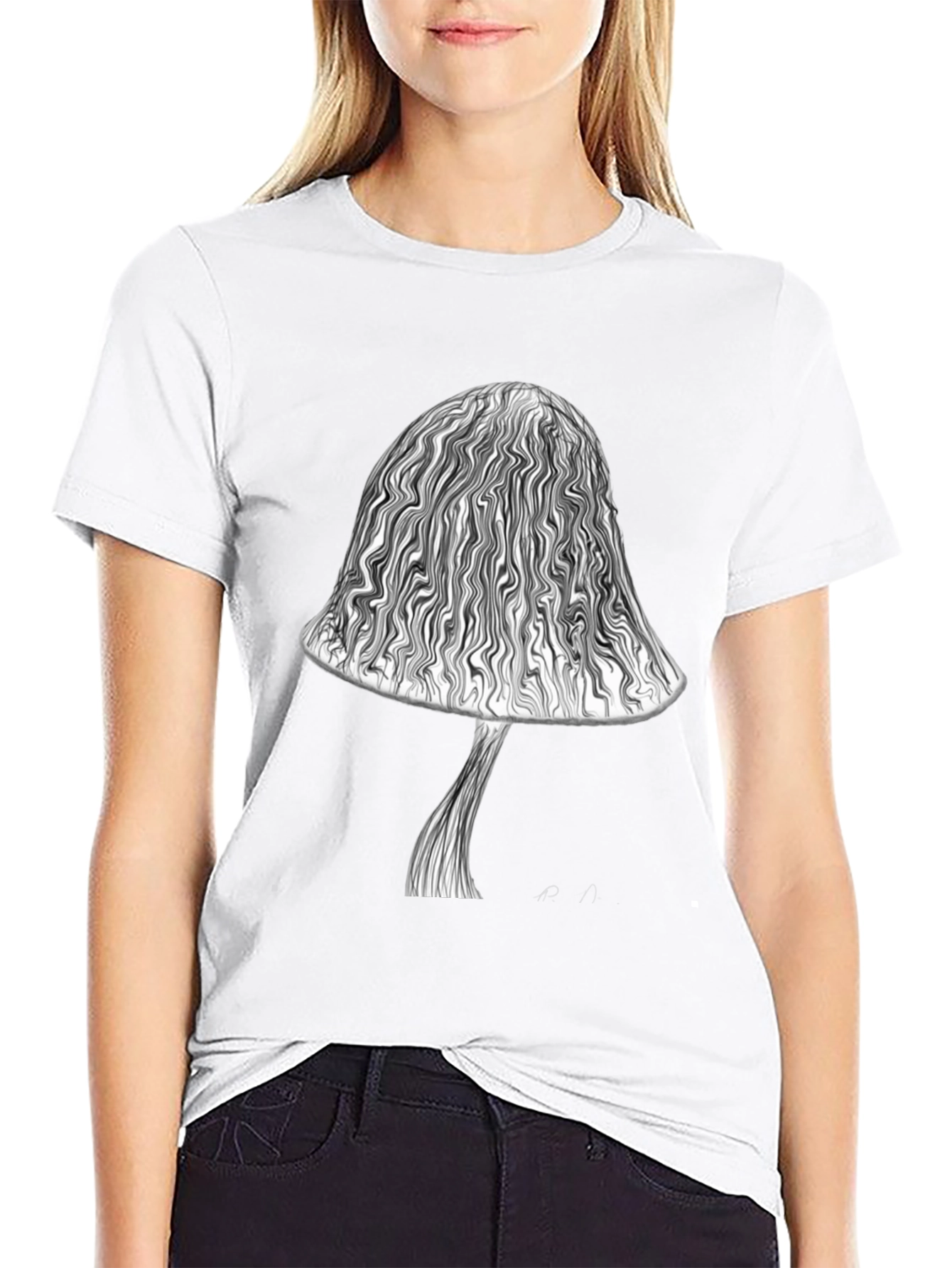 Mushroom Graphic Tee - Unique Swirl Design