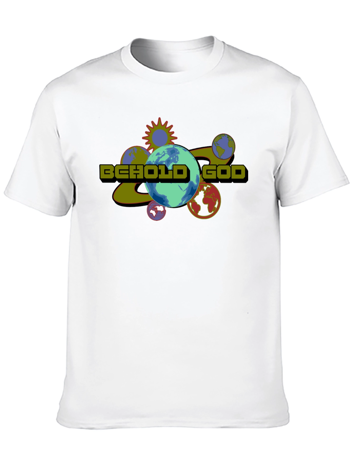 Behold God Graphic Print Black T-Shirt