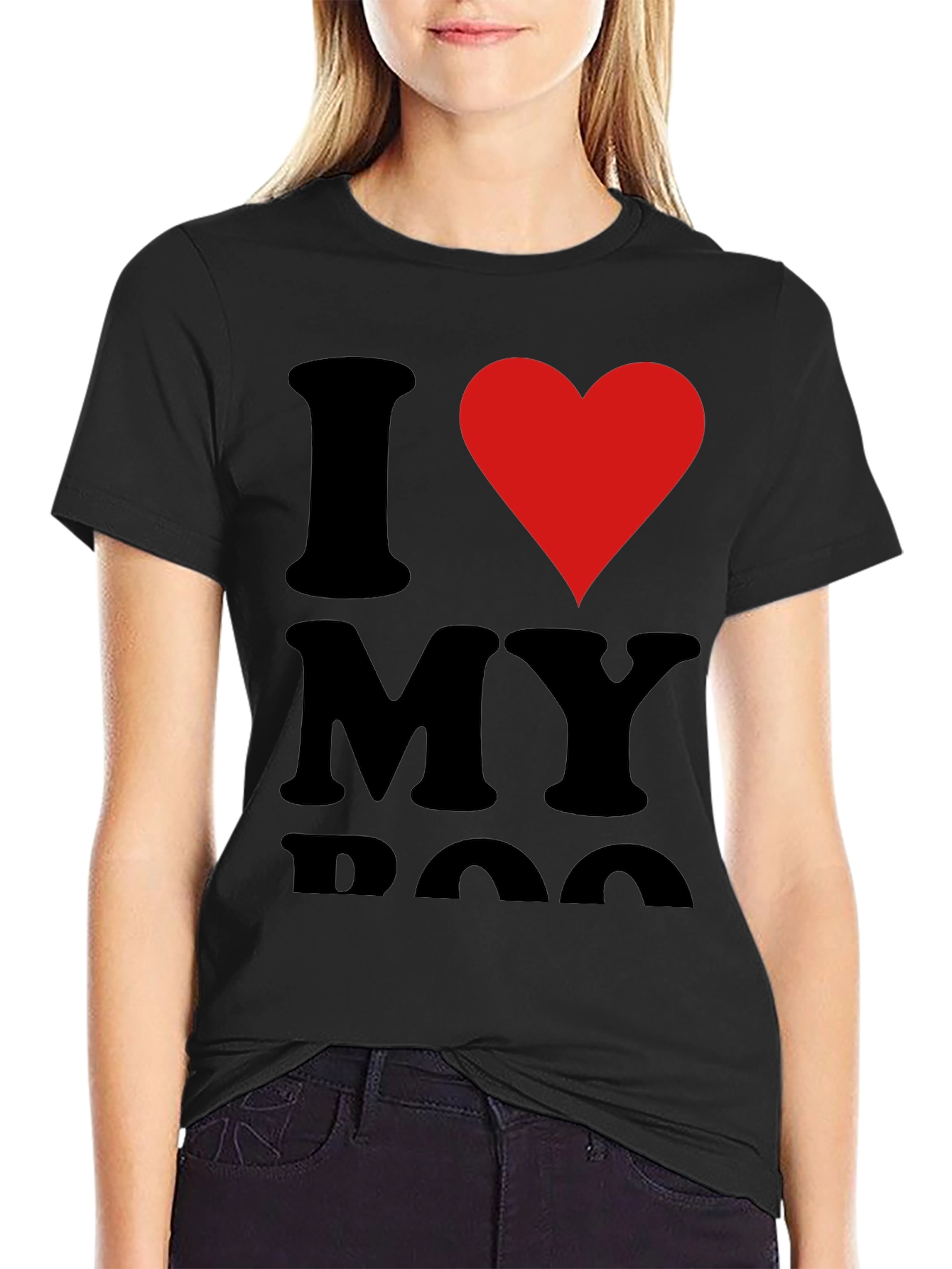 I Heart My Dog Black T-Shirt