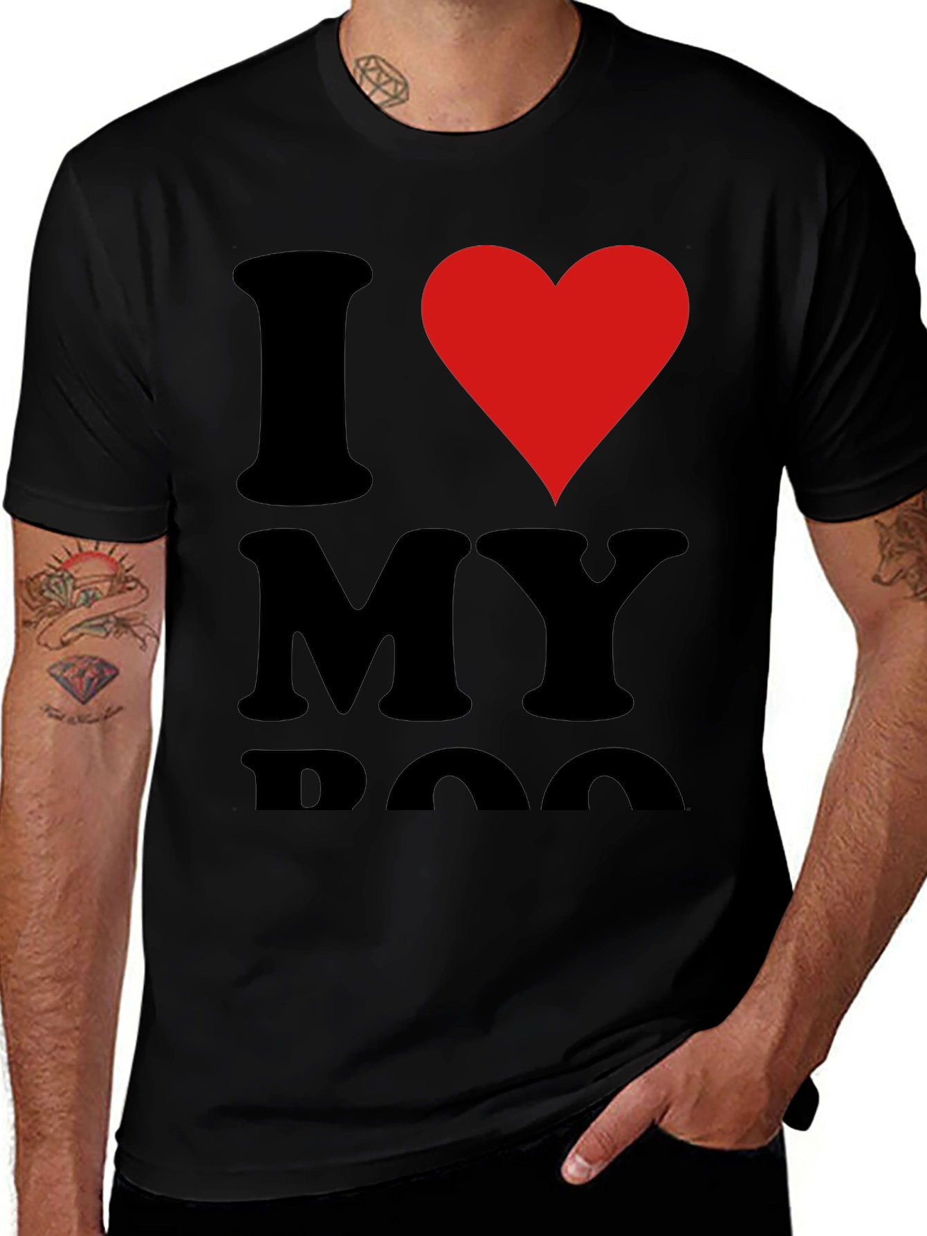 I Heart My Dog Black T-Shirt