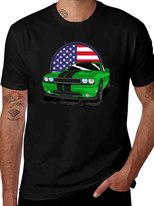 American Muscle Car T-Shirt - Green Challenger