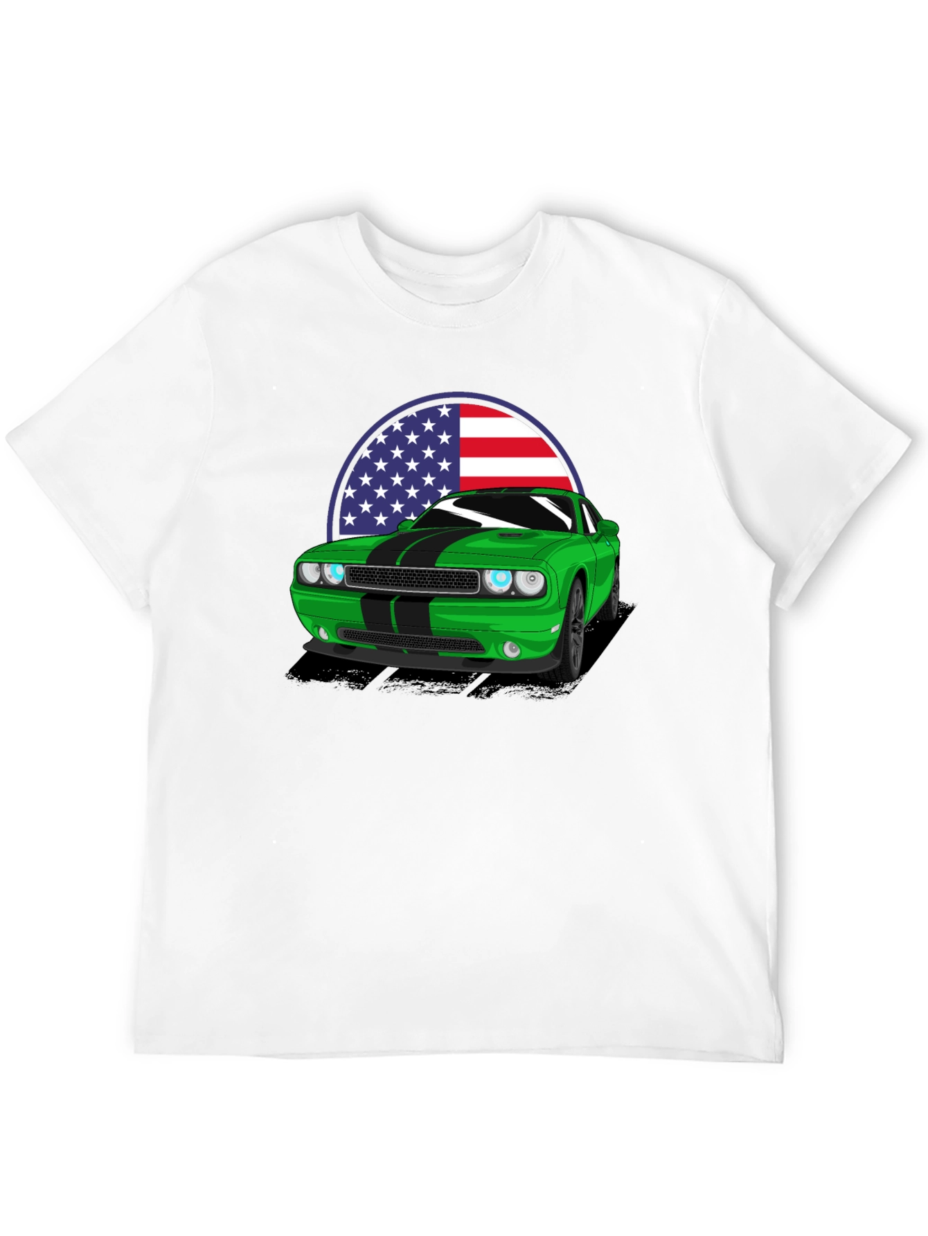 American Muscle Car T-Shirt - Green Challenger