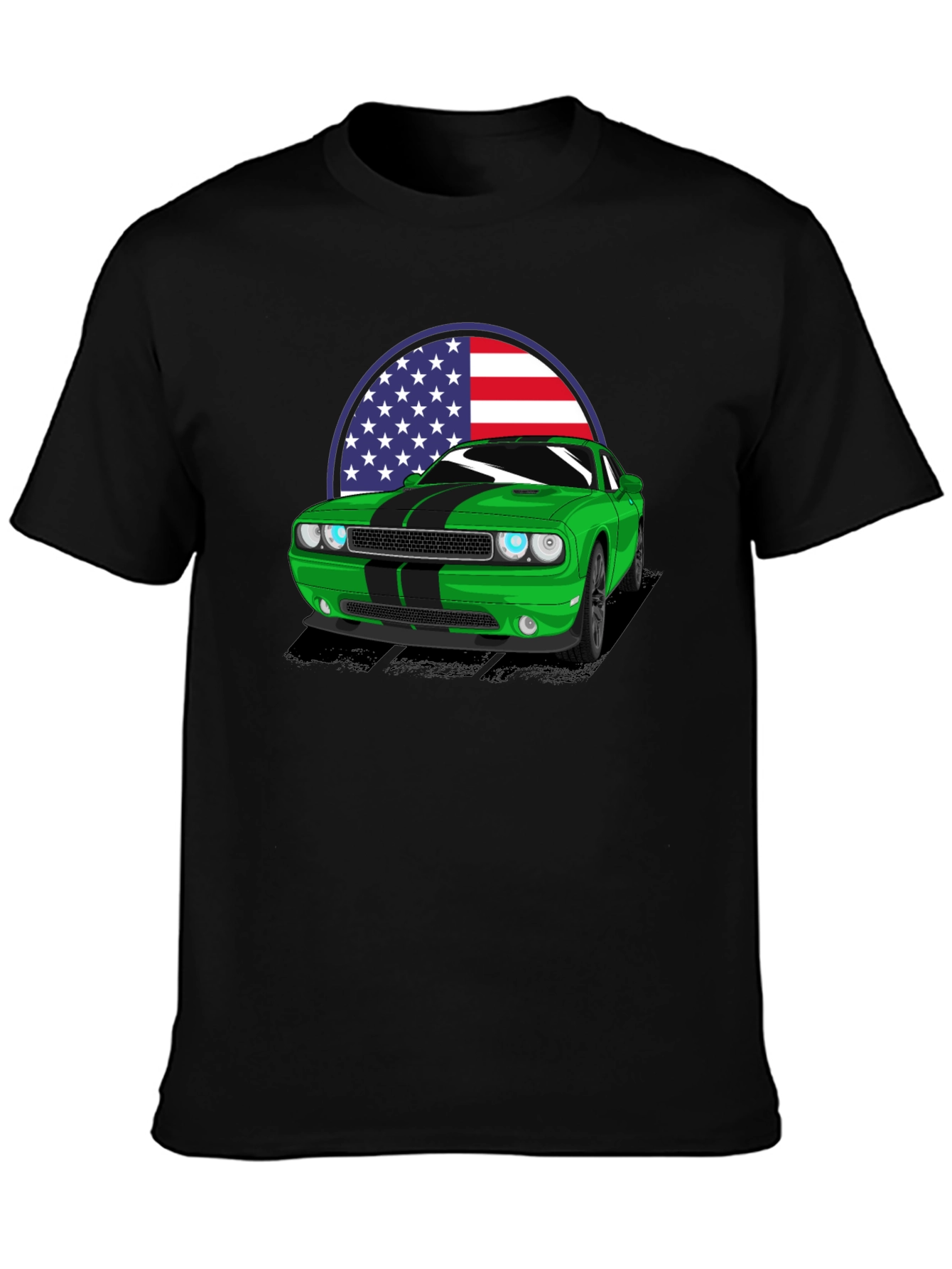 American Muscle Car T-Shirt - Green Challenger
