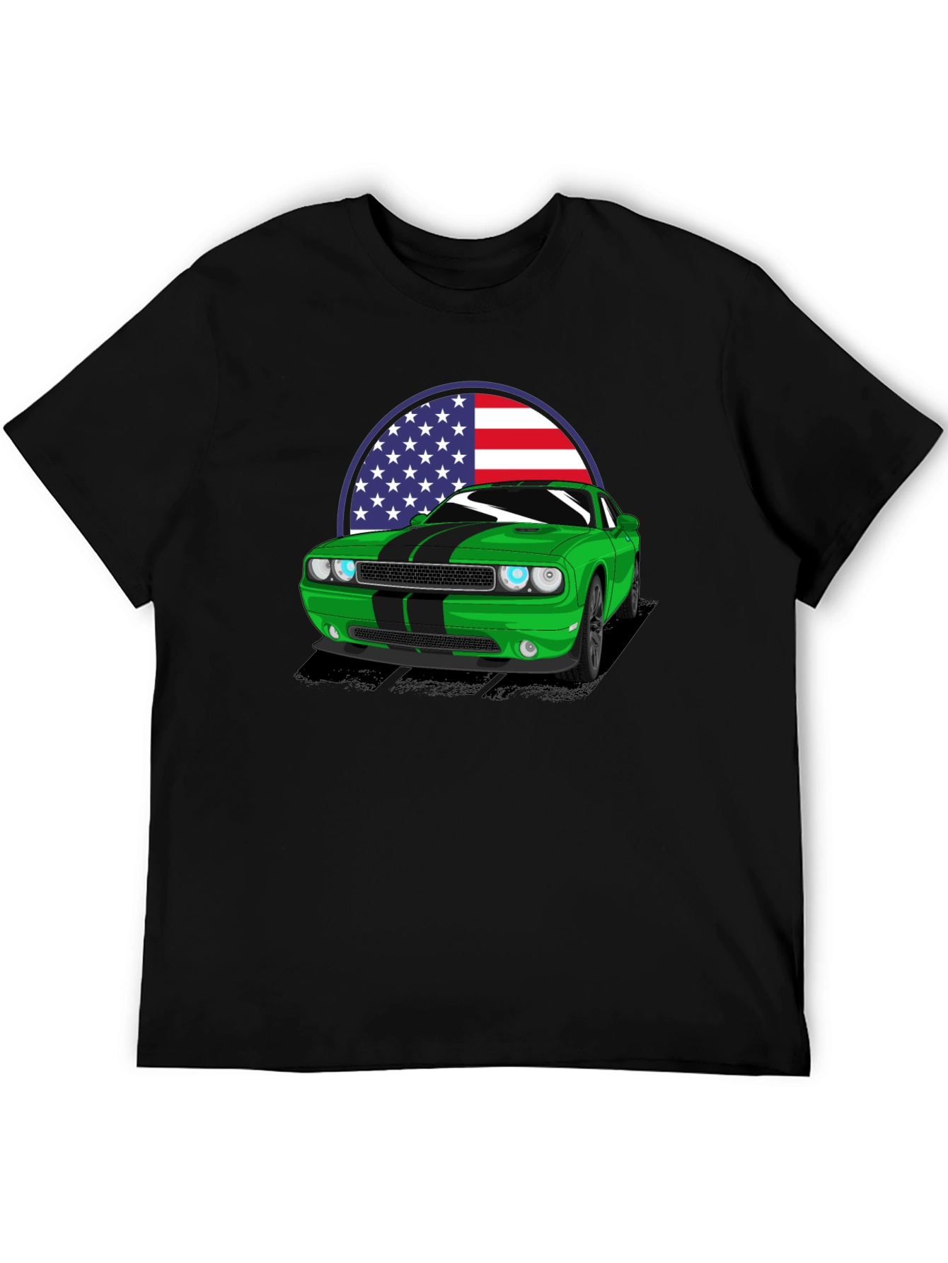 American Muscle Car T-Shirt - Green Challenger