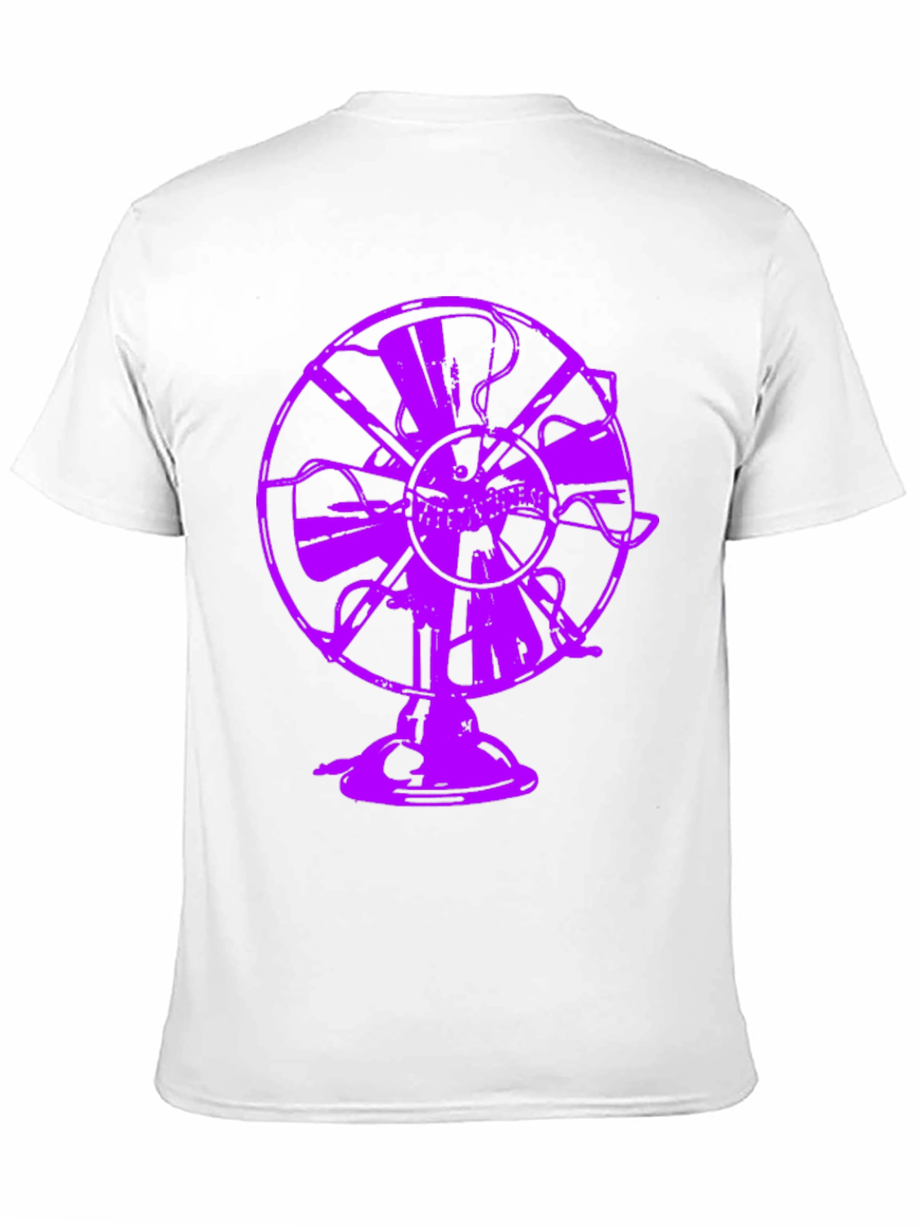 Purple Fan Graphic Tee - Unique Black T-Shirt
