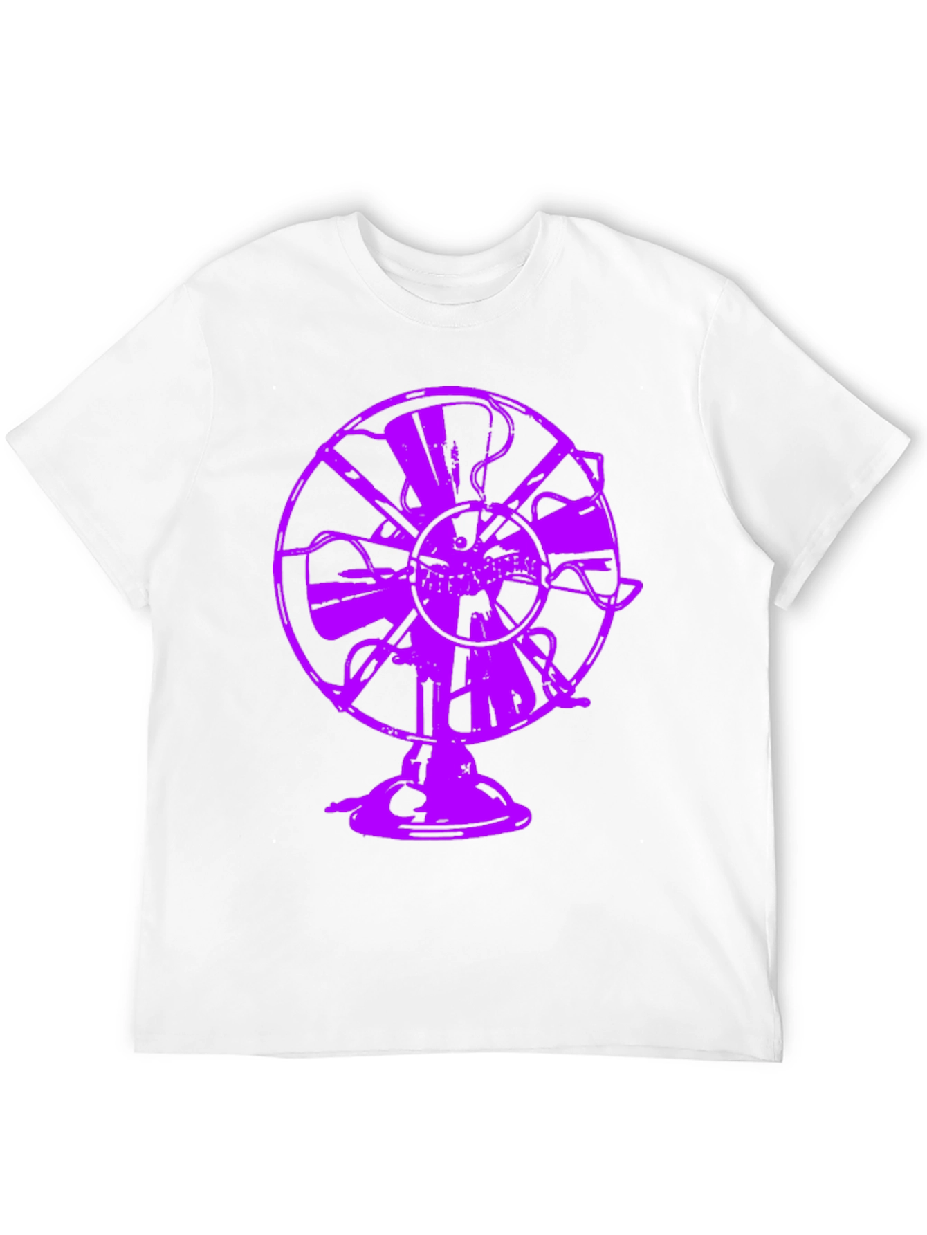 Purple Fan Graphic Tee - Unique Black T-Shirt