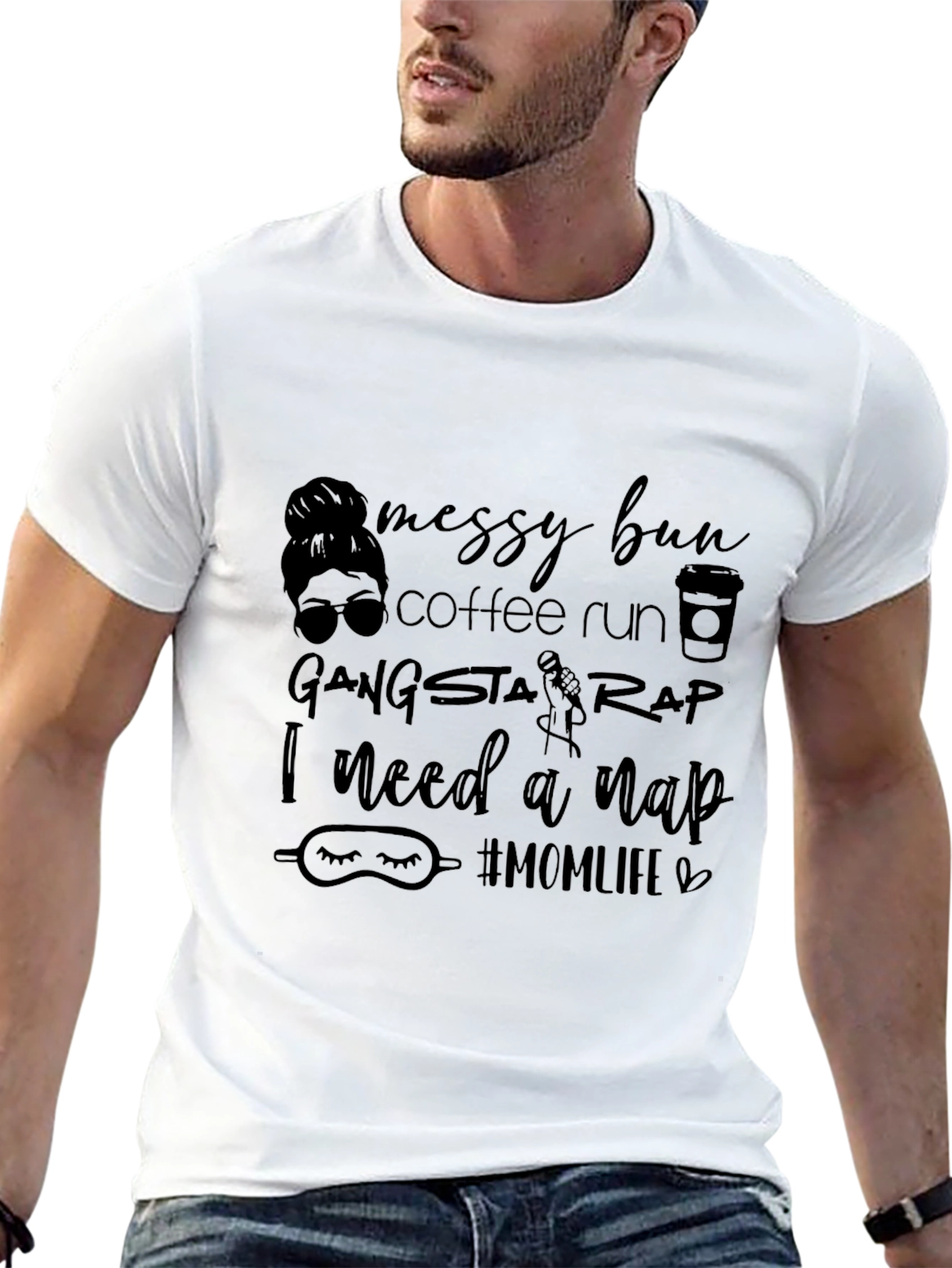 Messy Bun Coffee Run Mom T-Shirt