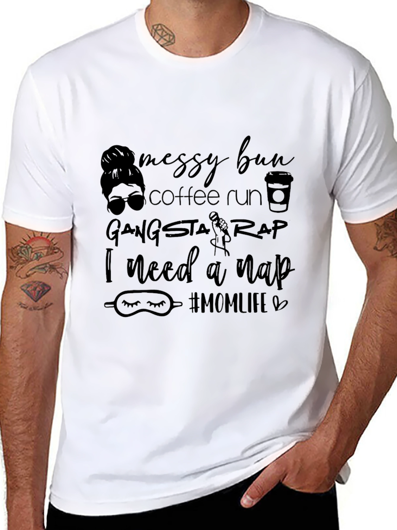 Messy Bun Coffee Run Mom T-Shirt